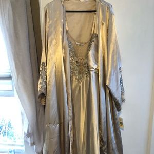Silk lingerie slip with matching robe